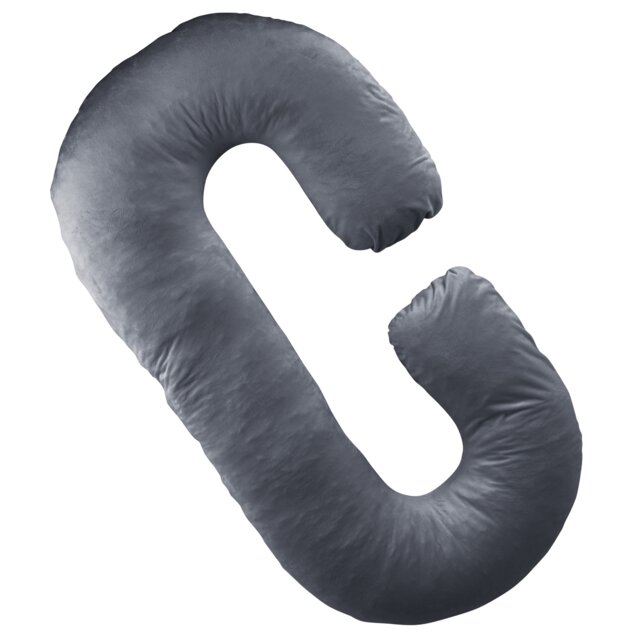 Aamira Pregnancy Maternity Pillow, 140x65x20cm C Shaped Memory Foam Grey Dark Grey 140x65x20cm Grey Dark Grey 1