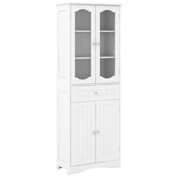 COSTWAY 160cm Bathroom Storage Cabinet Freestanding White White 1