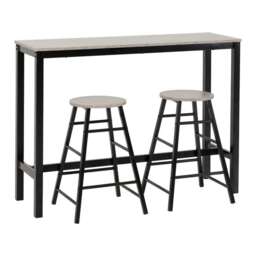 Athens Breakfast Bar Set - Concrete Effect - Black Brown 3