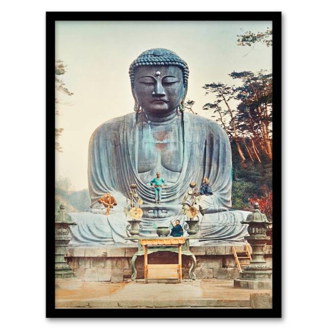 Ogawa Kazumasa Framed Wall Art Print The Bronze Buddha at Kamakura Home Décor