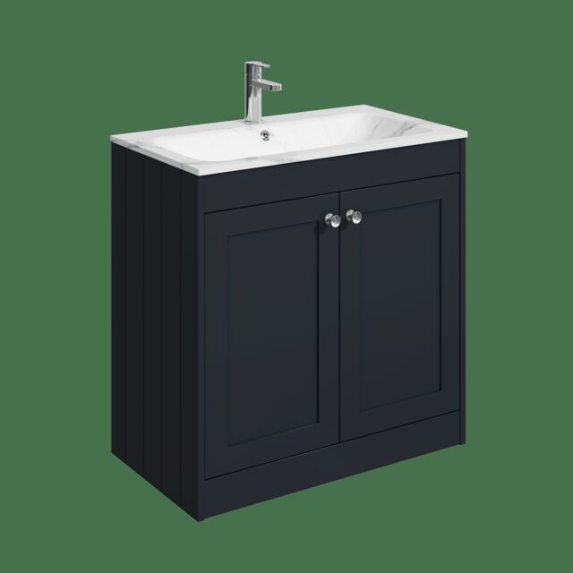 Balterley Floor Standing 2 Door Unit with Stone Basin 1 Tap Hole - Set B Grey 800 x 800 x 453mm