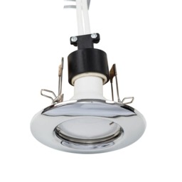ValueLights 10 Pack Fixed Chrome Downlights Cool White Bulbs Chrome