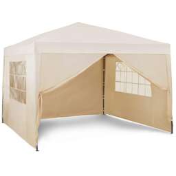 Vonhaus Pop Up Gazebo with Sides 3m x 3m Ivory