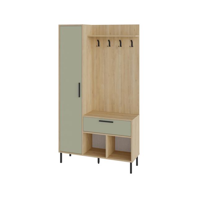 Decortie Acton Hall Tree Coat Stand 108x195cm Oak Ash Green