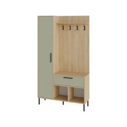 Decortie Acton Hall Tree Coat Stand 108x195cm Oak Ash Green