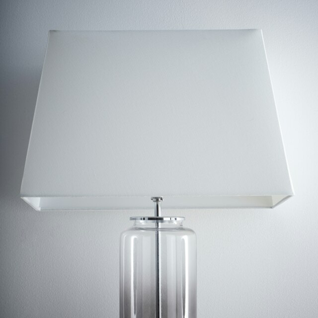 Modern Rectangle Linen Light Shade Table or Floor lamps 13 inch White