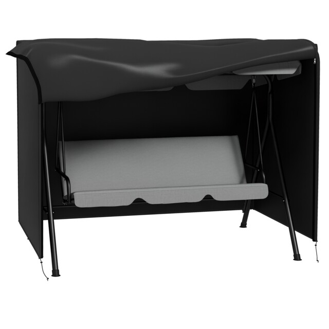 Outsunny Garden Furniture Protector Patio Swing Chair Cover Black Black Black 205L x 124W x 164H cm