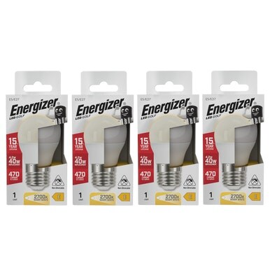 Energizer LED Golf Ball E27 470lm 4.2W 2700K (Warm White) Light Bulb - Pack of 4