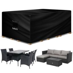 Futura Rectangular 213x132x72cm Waterproof Garden Furniture Cover 420D Black Black 213x132x72cm 1