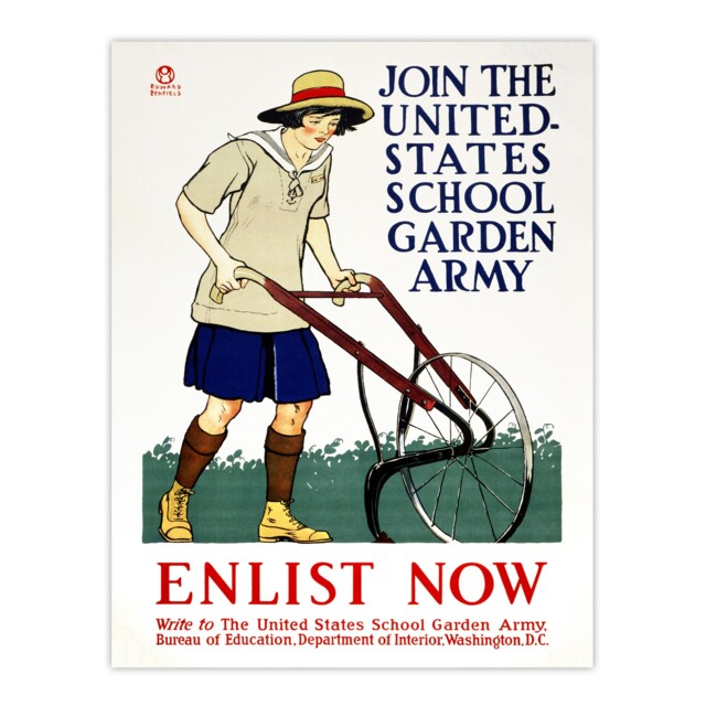 "United States School Garden Army Vintage Wall Art Print Penfield 18x24"""
