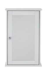 Interiors By Premier Mirrored Cabinet For Bathroom Use, White Wood Mirrored Cabinet With Chrome Handle, Small Drawer Unit White