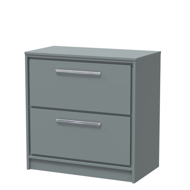 Balterley Framed Design Floor Standing 2 Drawer Vanity with Worktop Grey Monument Grey 818 x 805 x 460mm