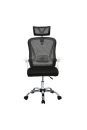 Living and Home Swivel Office Chair with Adjustable Headrest - White