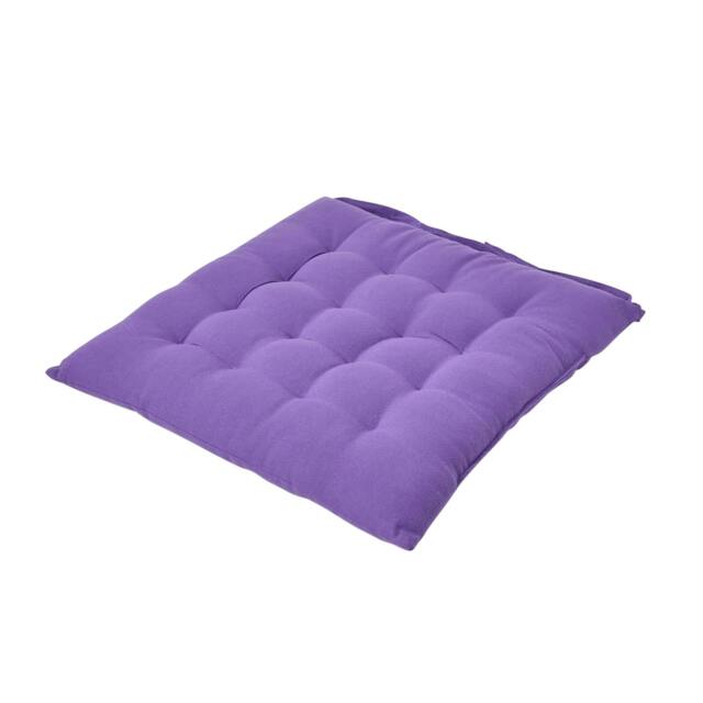 Homescapes Seat Pad Luxury Cotton Indoor Outdoor Garden Dining Cushion Purple 40 x 40 cm 1