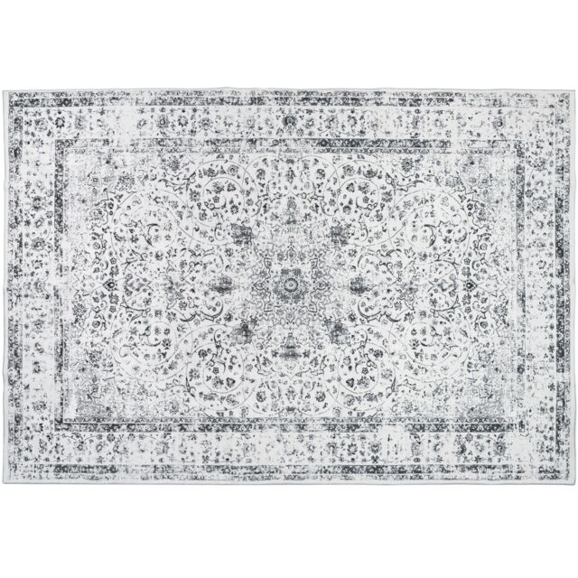 Washable Rug Aliya - different sizes, oriental pattern, non-slip underside, non-allergenic short pile Grey grey 160 x 230 cm 1