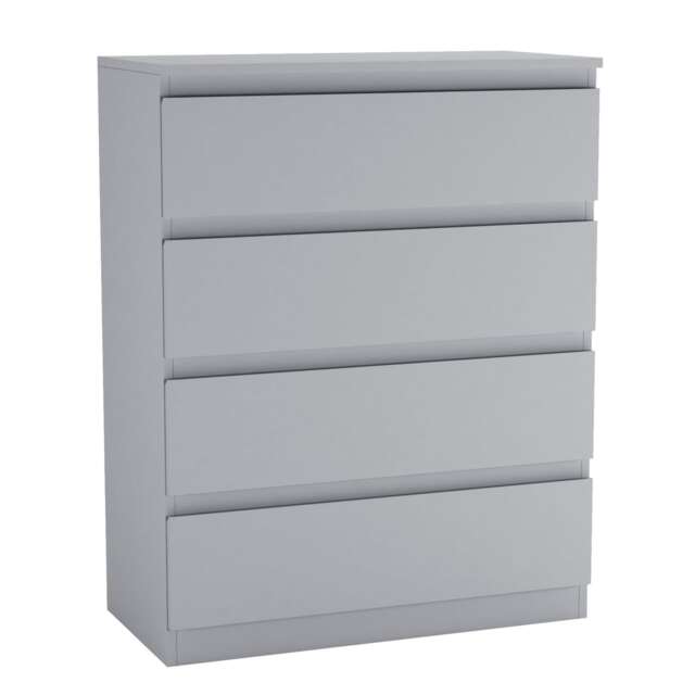 Minimalist Chest of 4 Drawers Grey Grey & Grey 1
