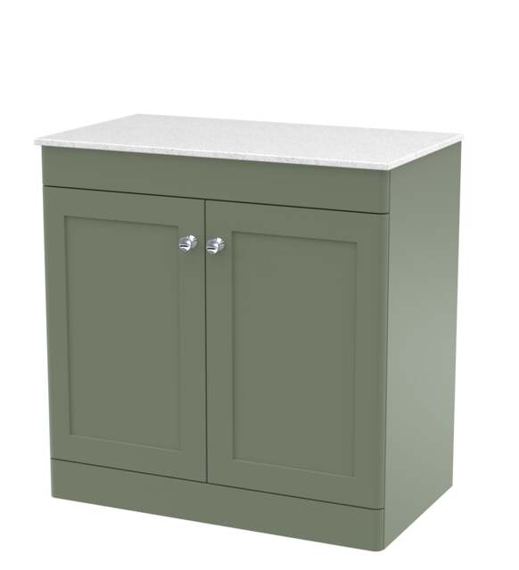Balterley Swynnerton Traditional 2 Door Floor Standing Vanity Unit with Marble Top, 800mm