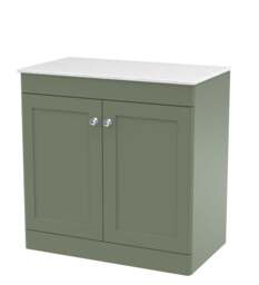 Balterley Swynnerton Traditional 2 Door Floor Standing Vanity Unit with Marble Top, 800mm