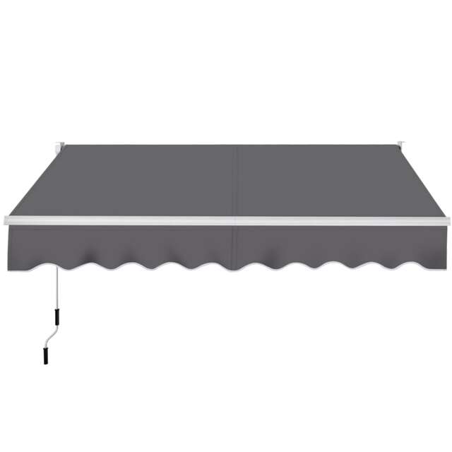 Yaheetech 2.5m L Retractable Awning-Dark Grey Grey Dark Grey 250 cm L × 200 cm W 1