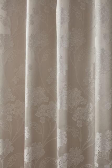 English Garden Lined Eyelet Jacquard Curtains 168cm x 228cm Cream Cream Cream