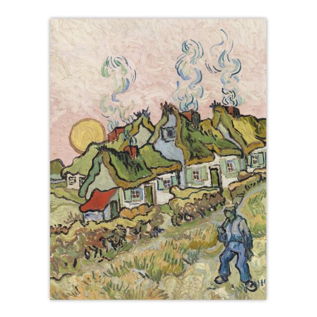 "Houses and Figure Painting Van Gogh Vintage Wall Art Poster Print 12X16"""
