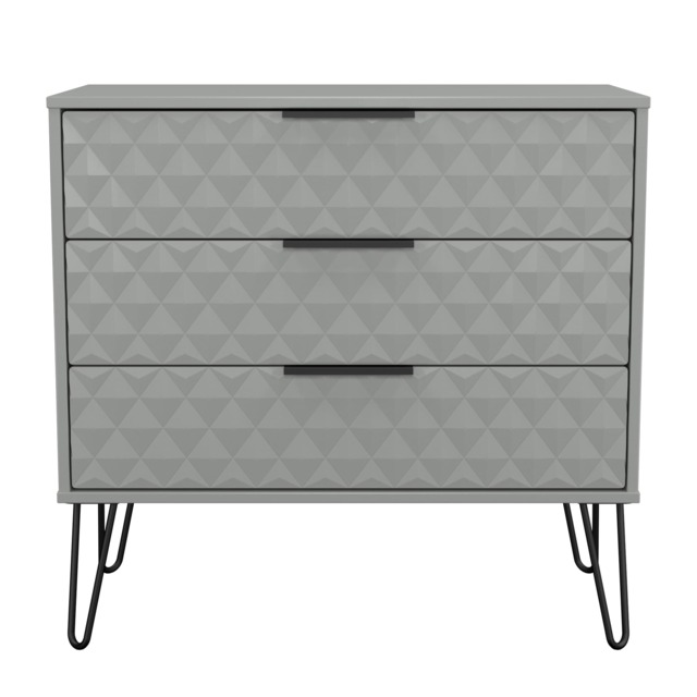 Islay 3 Drawer Chest of Drawers in Dusk Grey (Ready Assembled) Grey Dusk Grey
