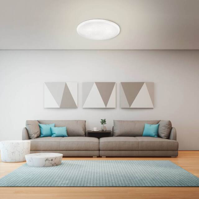 EGLO Frania-S LED Rounded Crystal effect Wall/Ceiling Light, 33cm
