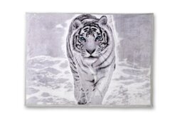 White Tiger Print Fleece Blanket Animal Throw, Soft Warm Cosy Blanket Throw 200x240cm