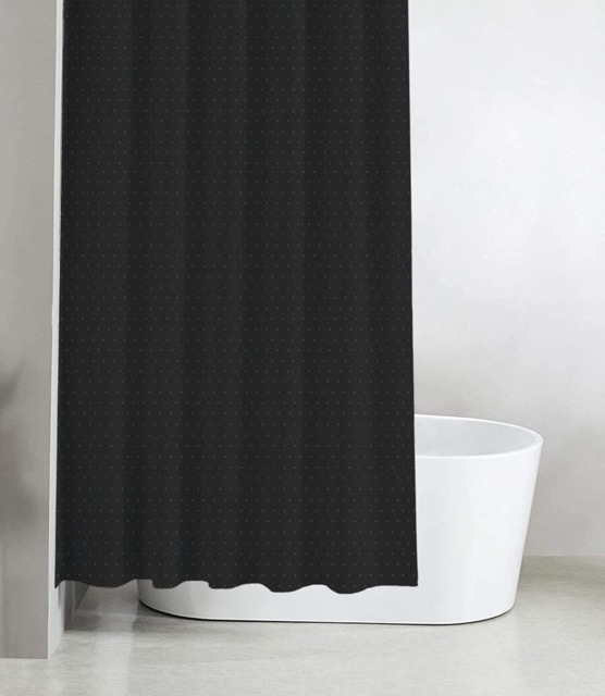 Black Diamante Polyester Shower Curtain - 180x180cm