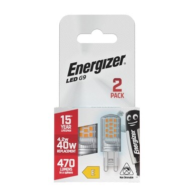 Energizer LED G9 470lm 4.2W 6500K (Daylight) Light Bulb - Pack of 2