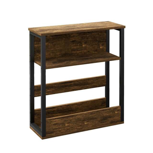 Levede Narrow Coffee End Table Sofa Over Bedside Table Laptop Shelf Desk Brown Brown