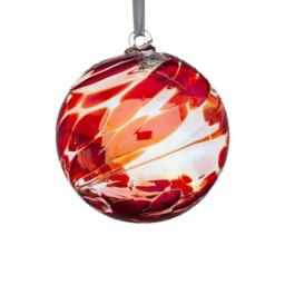 Sienna Glass Hanging Ornament 10cm Friendship Ball - Ruby