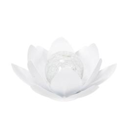 ValueLights Waterlily White Solar Powered Outdoor Lotus Flower Decoration Light