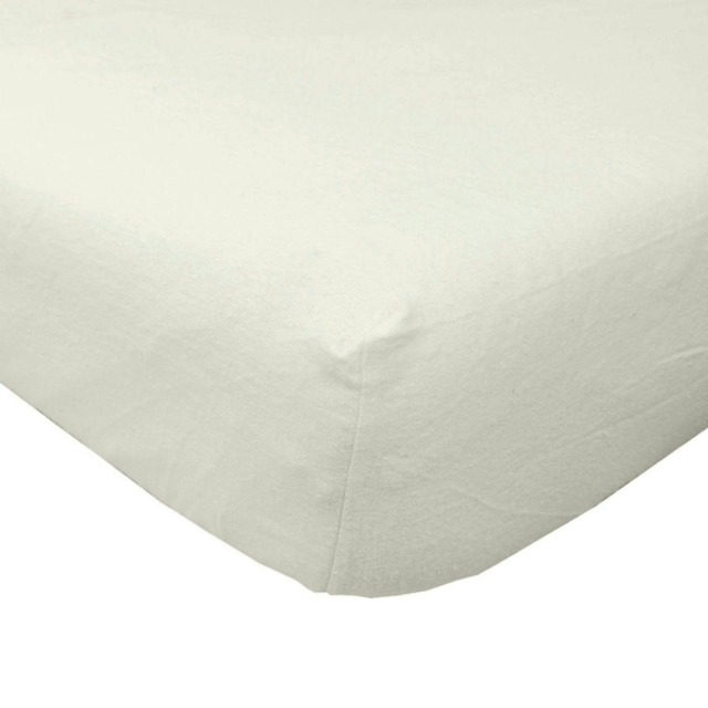 Homescapes Cream Brushed Cotton Fitted Sheet Luxury Flannelette, Double Cream