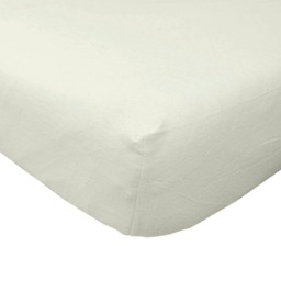Homescapes Cream Brushed Cotton Fitted Sheet Luxury Flannelette, Double Cream