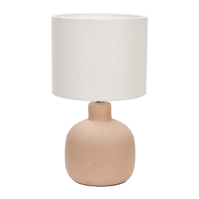 ValueLights Chelsea Sandblast Natural Ceramic Table Lamp and Bulb