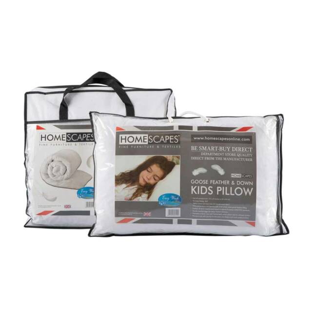 Homescapes Kids 4.5 Tog Goose Feather Cot Bed Duvet & Pillow Set