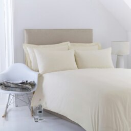 Charlotte Thomas Poetry Plain Dyed Double Ivory Duvet Cover Set - 200 x 200cm Cream Ivory Double