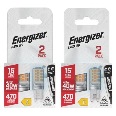 Energizer LED G9 470lm 4.2W 4000K (Cool White) Light Bulb - Pack of 4