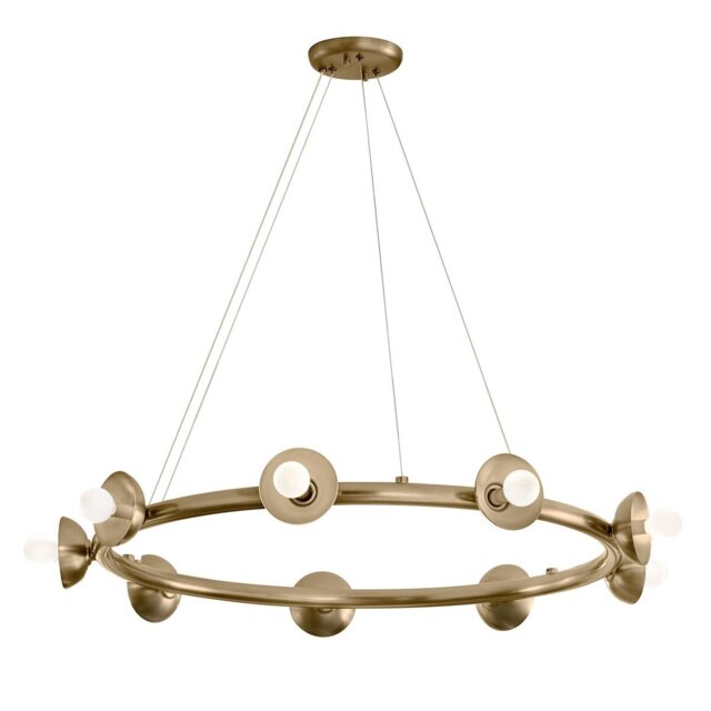 Kichler Palta Cylindrical Pendant Ceiling Light Contemporary Champagne Bronze 9x E14
