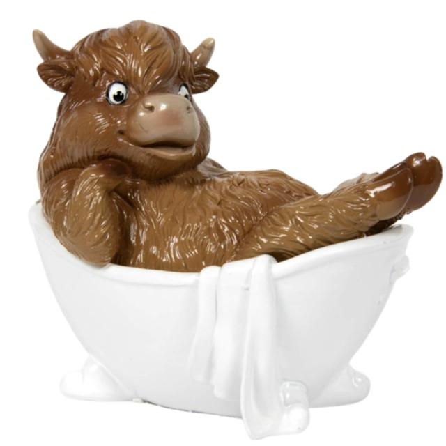 'Bathtime' Highland Cow in Bath Tub Figurine Novelty Bathroom Decoration (Copy)