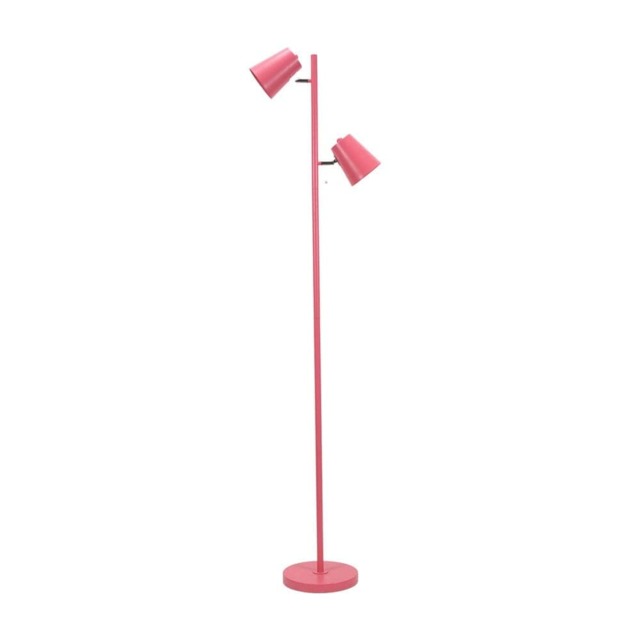 ValueLights Bibi Pastel Pink 2 Way Adjustable Multi-Directional Metal Floor Lamp