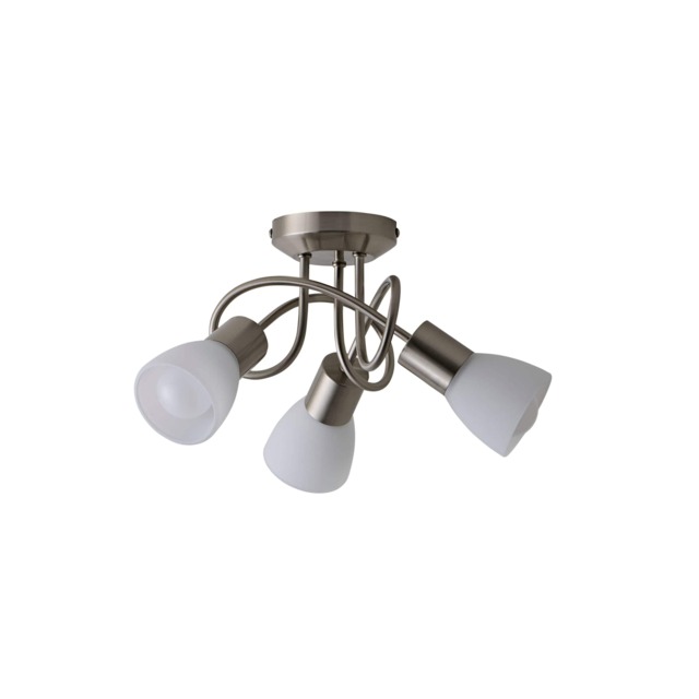 ValueLights Kololi 3 Way Silver Ceiling Bar Light and Bulb