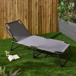 OHS Garden Sun Lounger Adjustable Patio Bed Chair for Outdoor Poolside