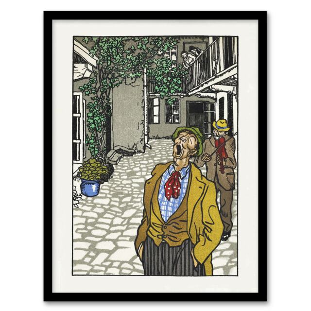 Moriz Jung Naturally Gifted Singer Serenade Painting Framed Wall Art Print A3