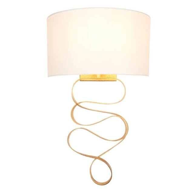 Sanremo Wall Lamp Gold Leaf & Ivory Cotton Fabric