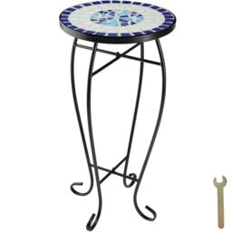 Balcony table with mosaic pattern 30x30x61.5cm Blue white/blue 1
