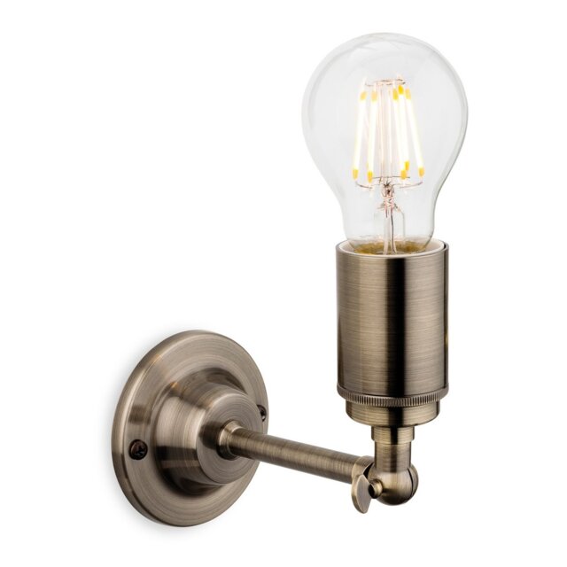Indy 1 Light Indoor Candle Wall Light Antique Brass, E27