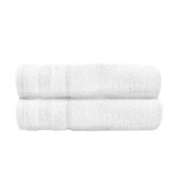 Luxury Zero Twist Egyptian Cotton Bath Towels 70 x 120cm - Pack of 2 White Bath towel