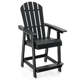 COSTWAY Adirondack Bar Stool Garden Counter Height Stool Black Black